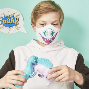 Mund-Nasen-Schutz für Kinder bunt gestalten - zur Anleitung