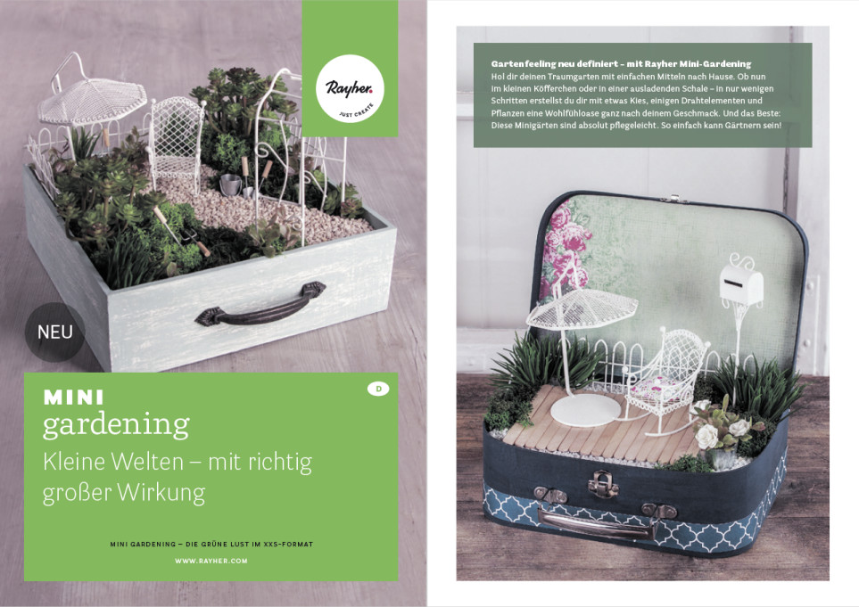 Kleine Gärten im Materialmix für einen frischen Look im Zuhause - Broschüre im PDF-Format