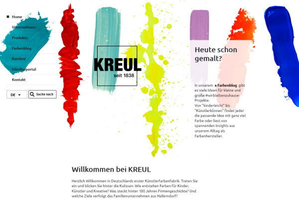 KREUL ist die erste deutsche Künstlerfarbenfabrik und produziert  mit dem Gütesiegel 