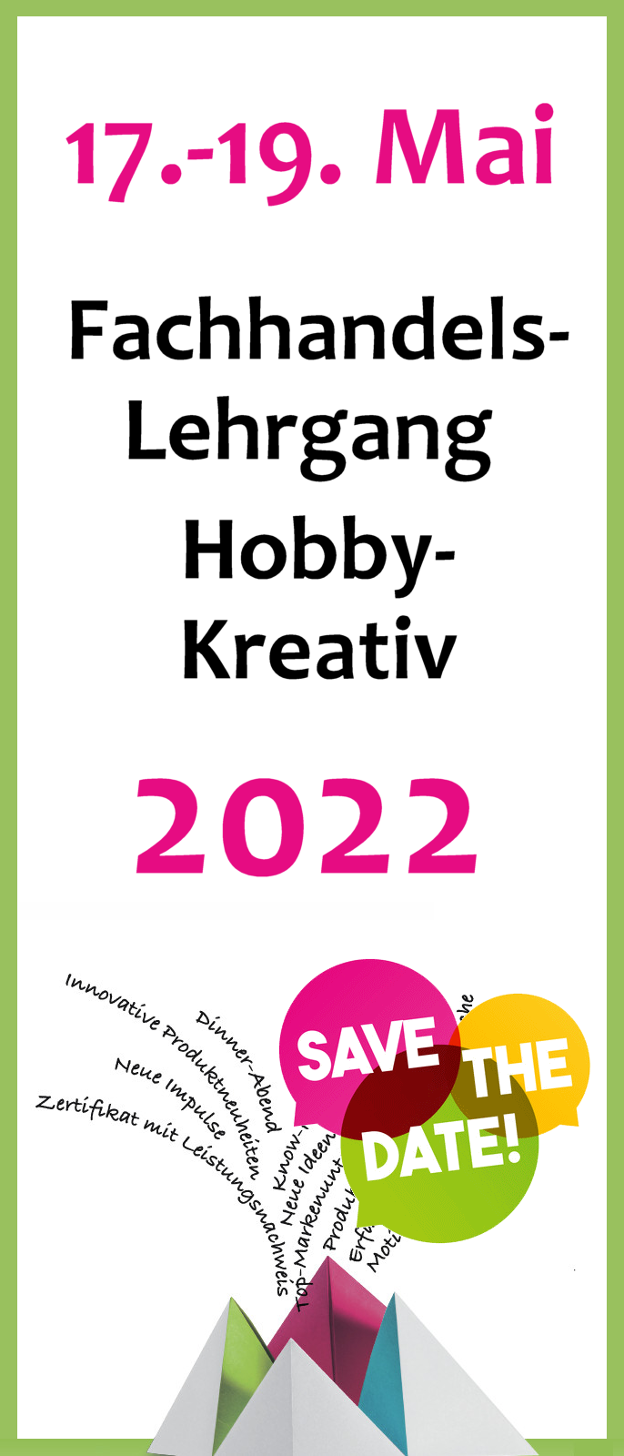 Einladung zum Fachhandels-Lehrgang Hobby-Kreativ 2022